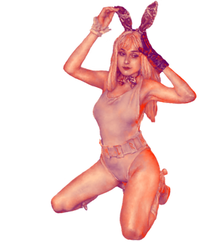 Marra in her bunny outfit