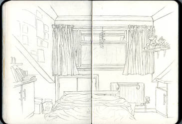 So I thought I'd sketch my room...