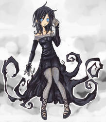 goth girl black dress