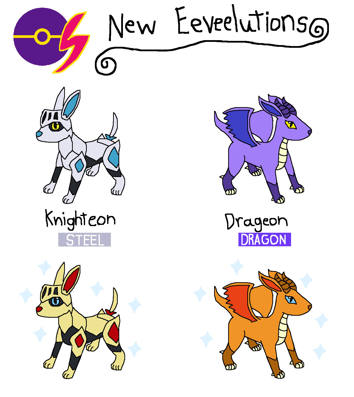 Pokemon Stylish Fakemon 4 New Eeveelutions by atomicboo131 on DeviantArt