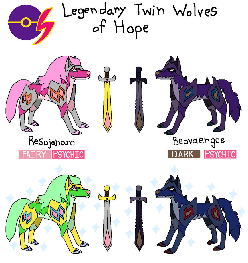 Pokemon Stylish Legendary Twin Wolves of Hope by atomicboo131 on DeviantArt