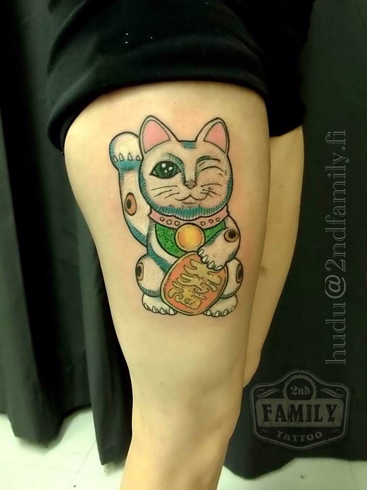 Maneki Neko Lucky Cat Tattoo Cute Hudu by Hudu85 on DeviantArt