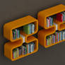 Double 8 Bookshelves -Yellow