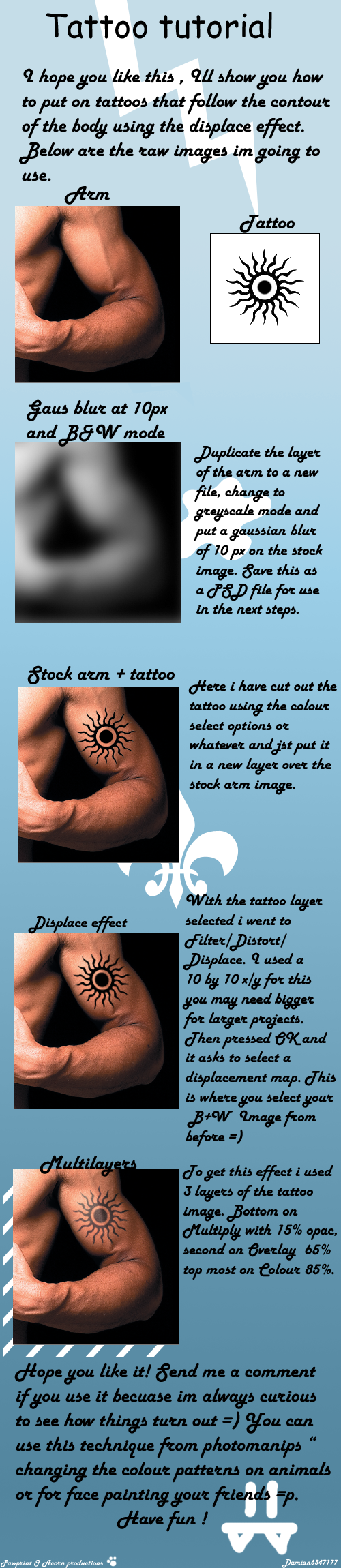 Tattoo following body contour