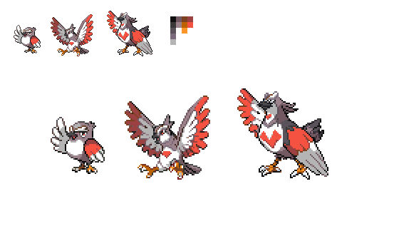 Fakemon bird flying / fire type line by LGKayaus on DeviantArt