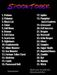 My Own Spooktober Prompt List