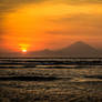 Sunset over Agung Volcano