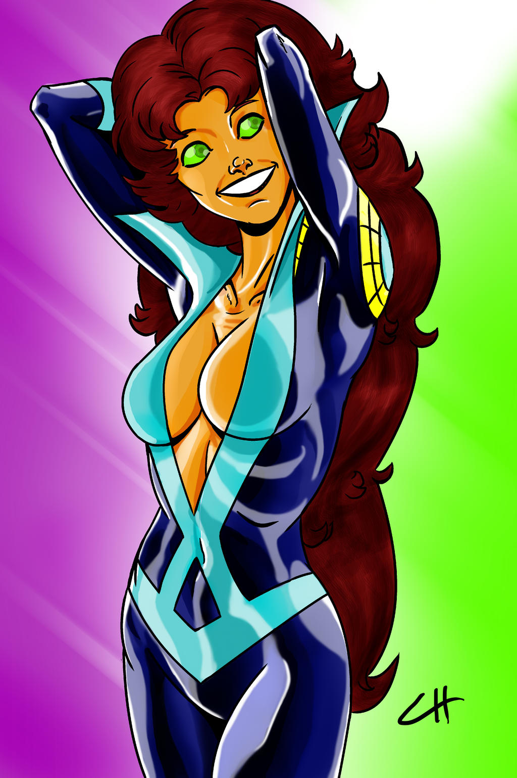 Starfire Dressed as Nightwing