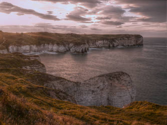 Sea caves at Flamborough Head, sunset