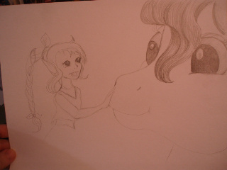 Sketchvember 3 - Fairy Fawn and Pony