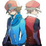 Pokemon Trainer Red and Hilbert