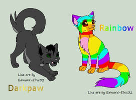 Darkpaw and rainbow