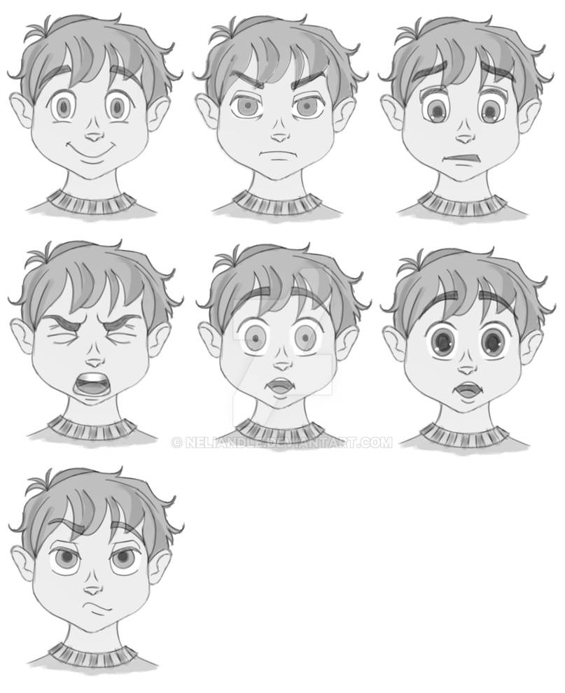 Boy Expression Draw Cartoon expressions little boy by Neliandle on DeviantArt