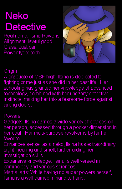 Neko Detective character sheet/interview by LordTHawkeye