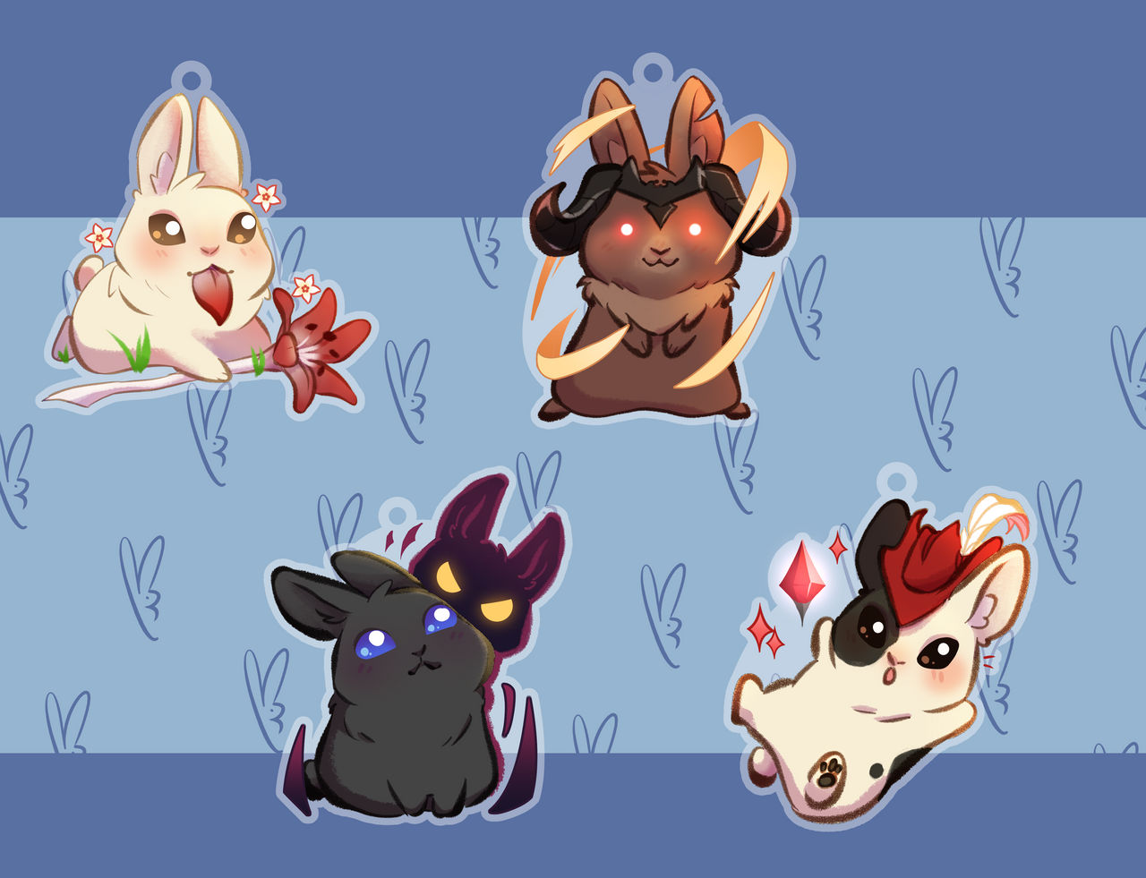 Rabbit Keychains by RabbitIllustrations on DeviantArt