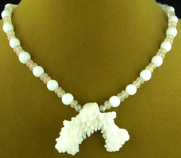 White Coral Ocean Goddess Necklace