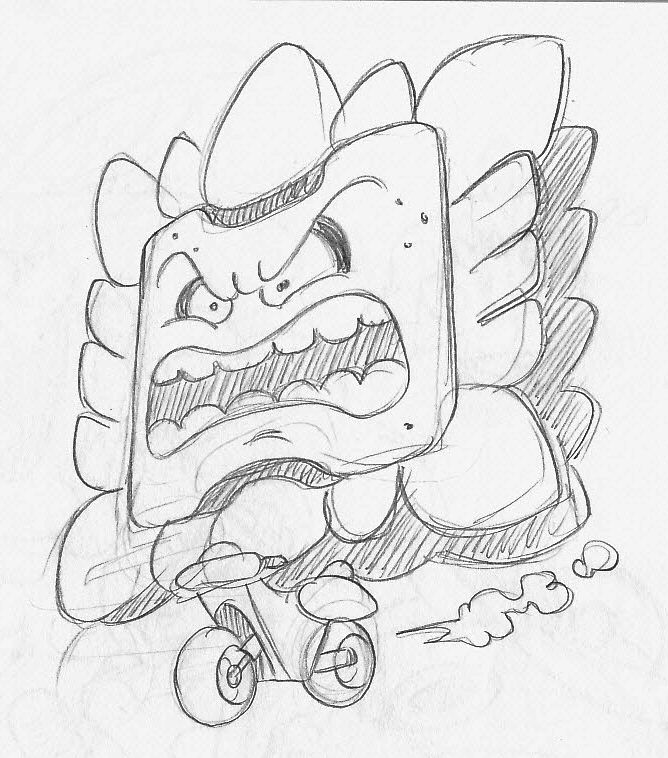 Racing Thwomp Sketch by professorfandango on DeviantArt