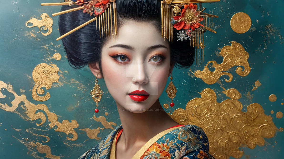 Gold Geisha Geisha In Gold by Skyessence1982 on DeviantArt