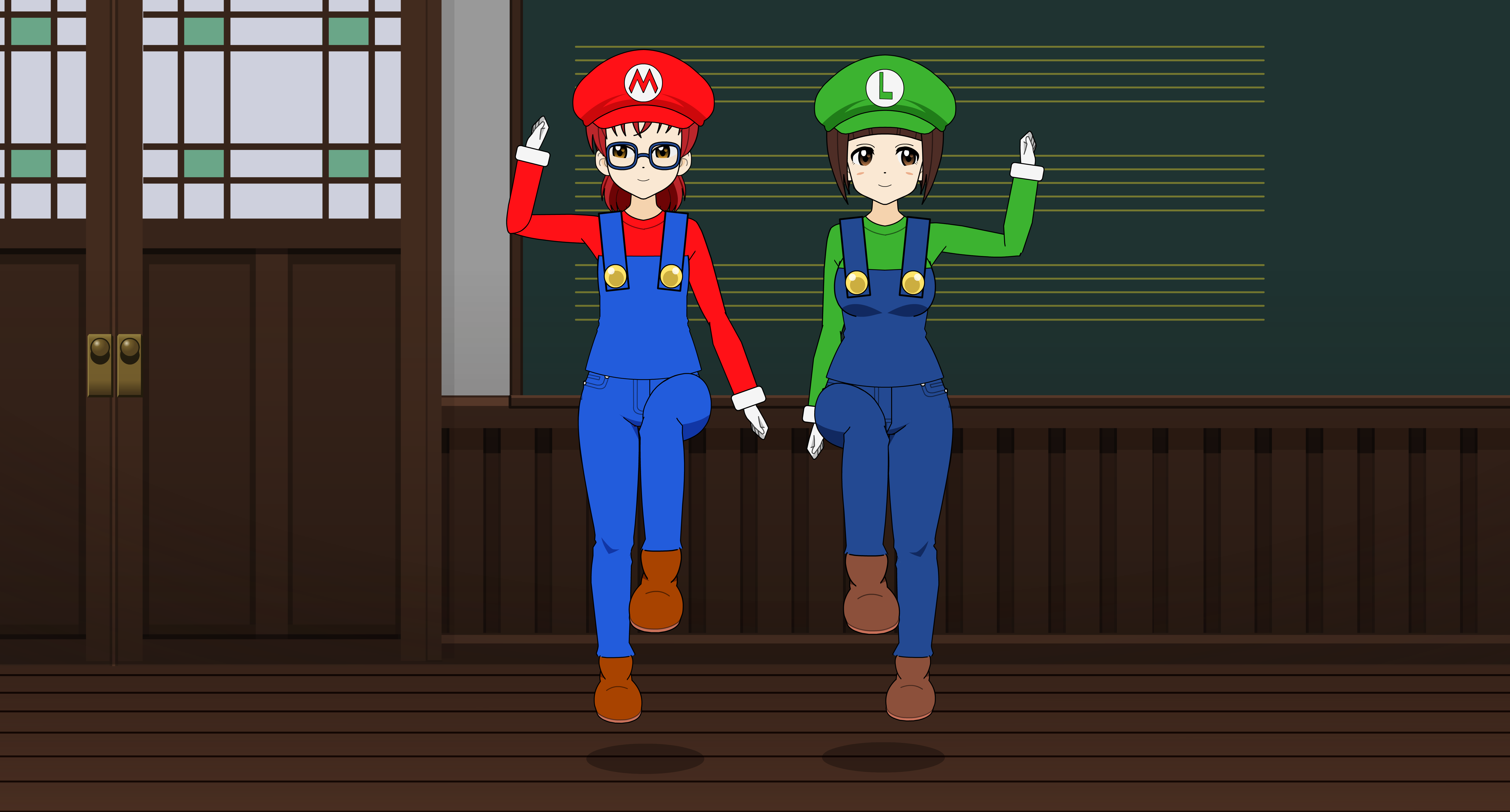 Zack and Nina as Mario Bros.