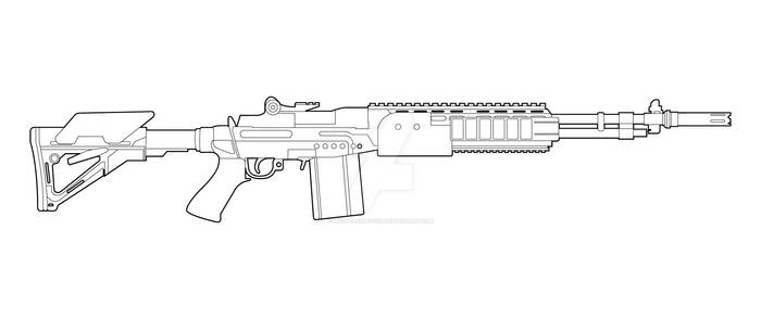 M14 EBR Lineart