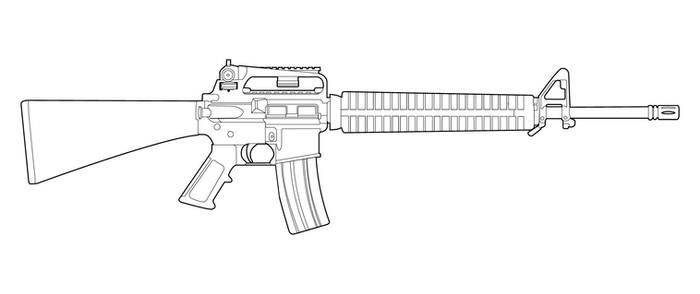 M16A4 Lineart