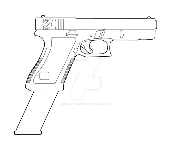 Glock 18 Lineart