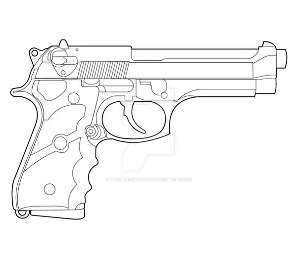 Beretta 92FS Lineart By MasterChiefFox On DeviantArt beretta-92fs-lineart-by-masterchieffox-on-deviantart