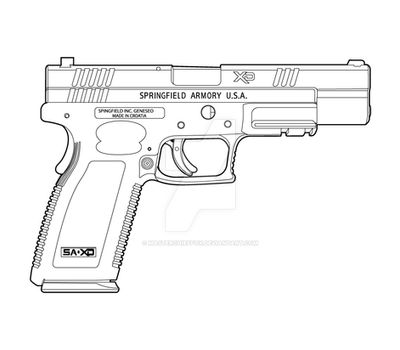 Springfield Armory XD Lineart by MasterChiefFox on DeviantArt