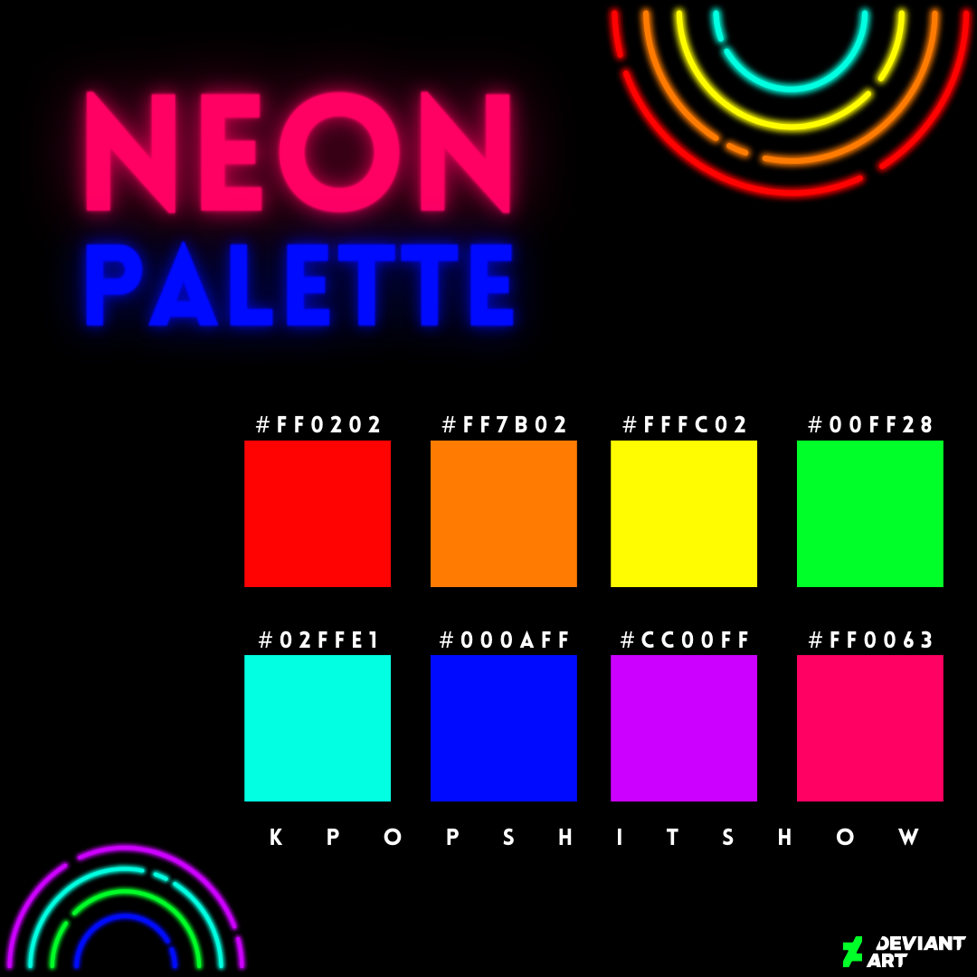 Neon Color Palette by kpopshitshow on DeviantArt