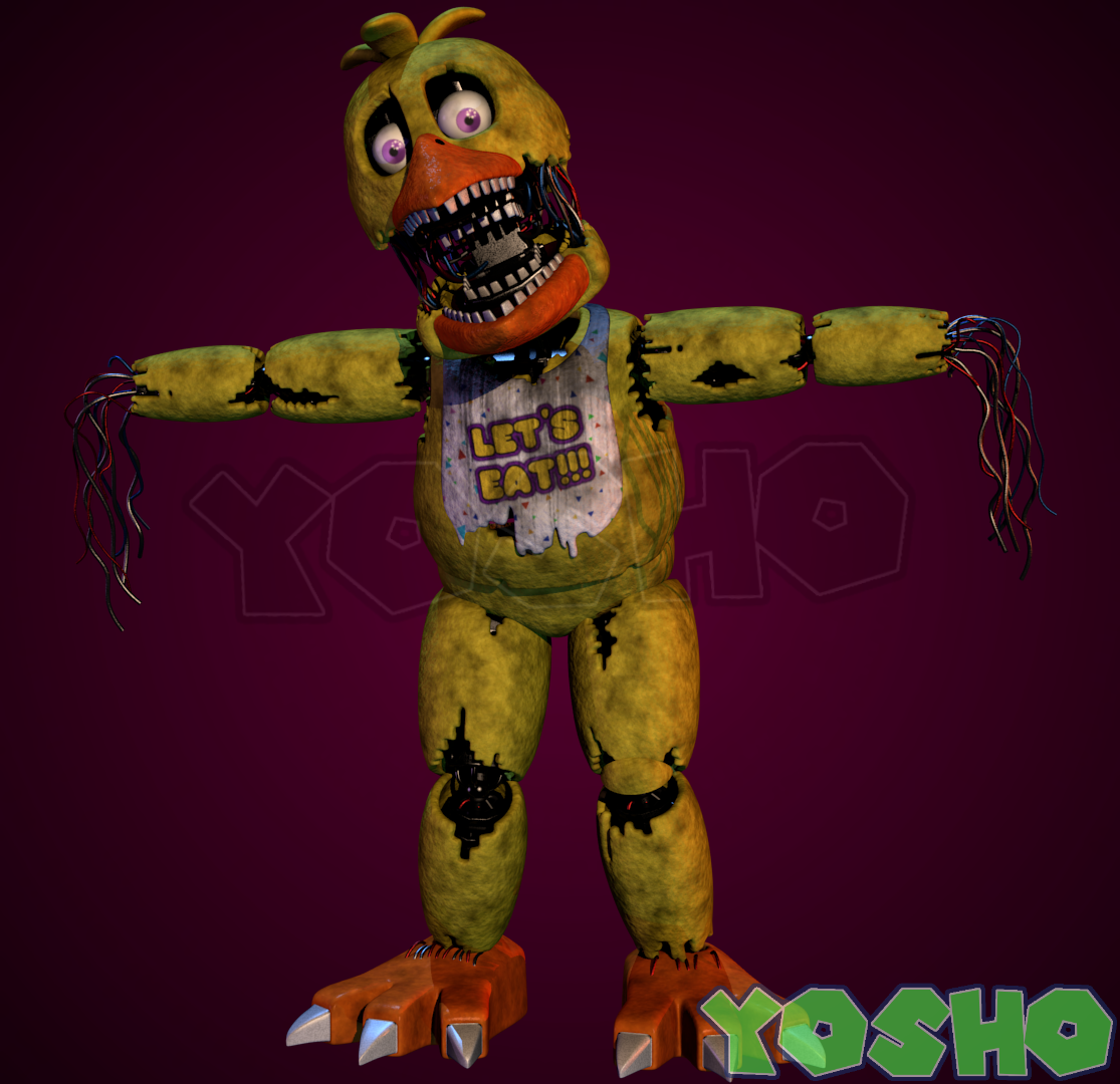 Withered Chica Full Body PNG by BrussPictures on DeviantArt