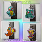 Pokemon Kanto Starters Laminated Keychains Keyring