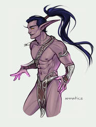 Young Illidan in night elven armor