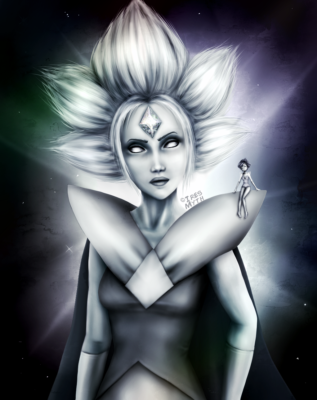 White Diamond Pearl Steven Universe Fan art by Aly en art on