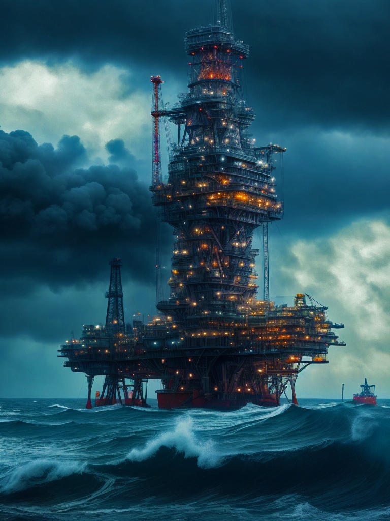 Oil Rig Devestation Oil Rig Platform in a Storm by JunglecatDreams on DeviantArt