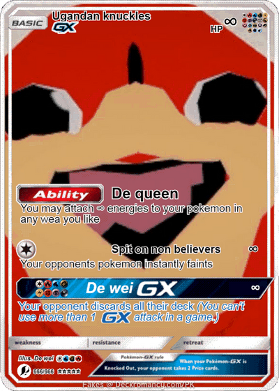 ugandan knuckles yugioh card Sonic the Hedgehog 2 fierce expression Mtg Knuckles Proxy - Etsy