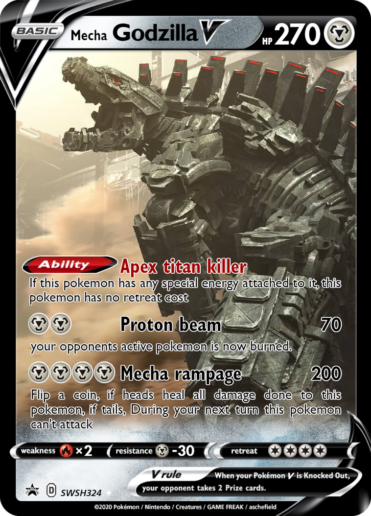 Mecha Godzilla Pokemon V card by pokekid333 on DeviantArt