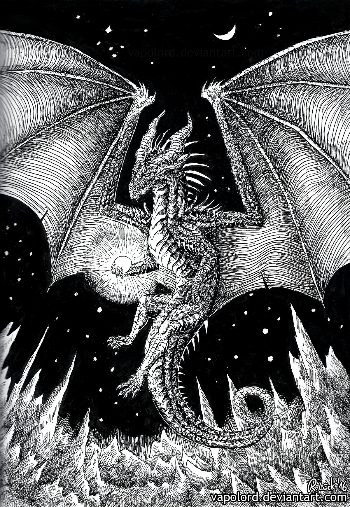 Inktober #18 Space-Dragon