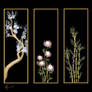 sakura, chrysanthemum, bamboo