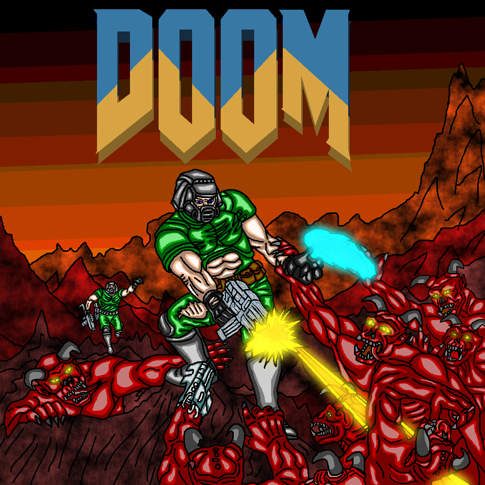 Doom 1993 paint art by DeathColdUA on DeviantArt