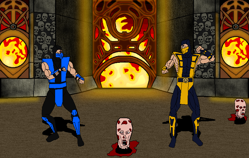 Mortal Kombat 4 Paint Art - Sub-Zero and Scorpion by DeathColdUA
