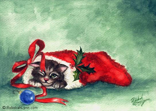 Christmas Kitten by rebekahlynn