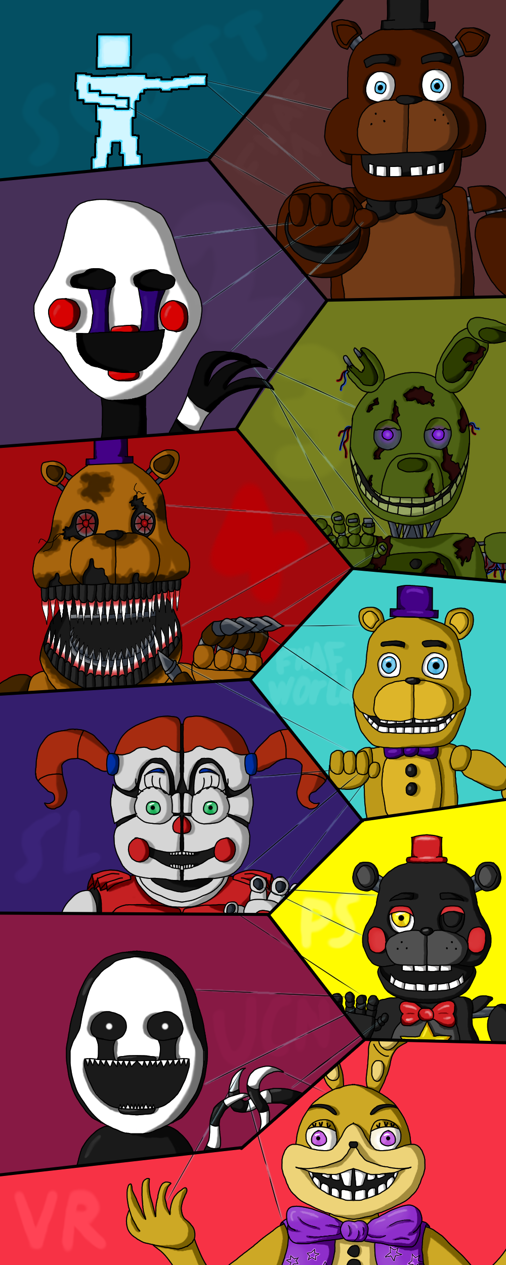 Redesigned FNAF 3 Animatronics by VantaPurple on DeviantArt