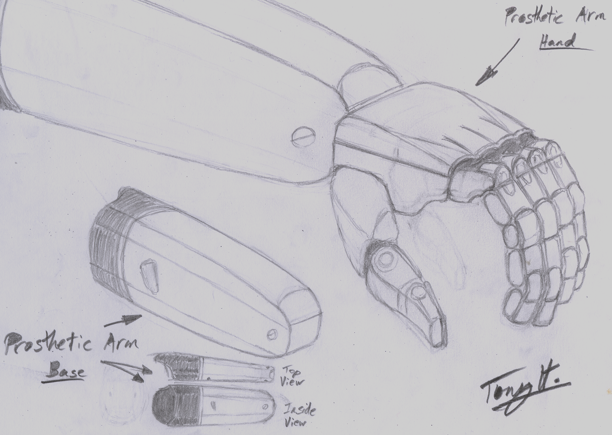 Punished Snake's Prosthetic Arm - Design Sketch by BadHairDayGamer on