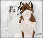 Together in the snow by AriaDog