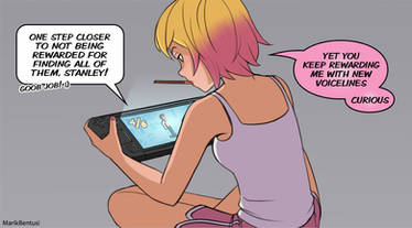 Gwenpool playing the new Stanley Parable