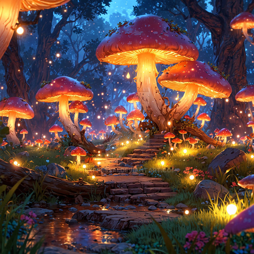 Enchanted Mushroom Forest by ExpressAI on DeviantArt