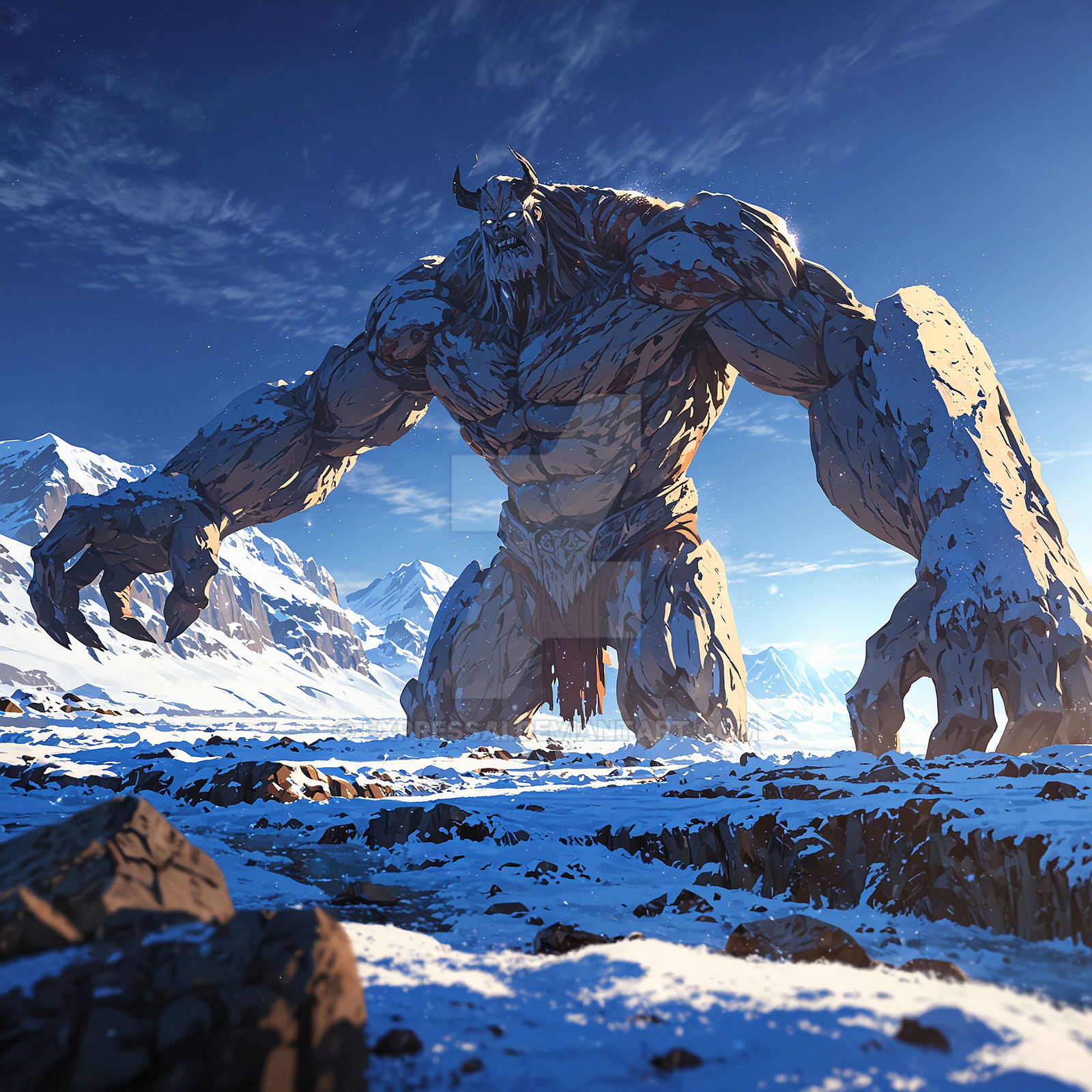 The Colossus of the Frozen Peaks by ExpressAI on DeviantArt