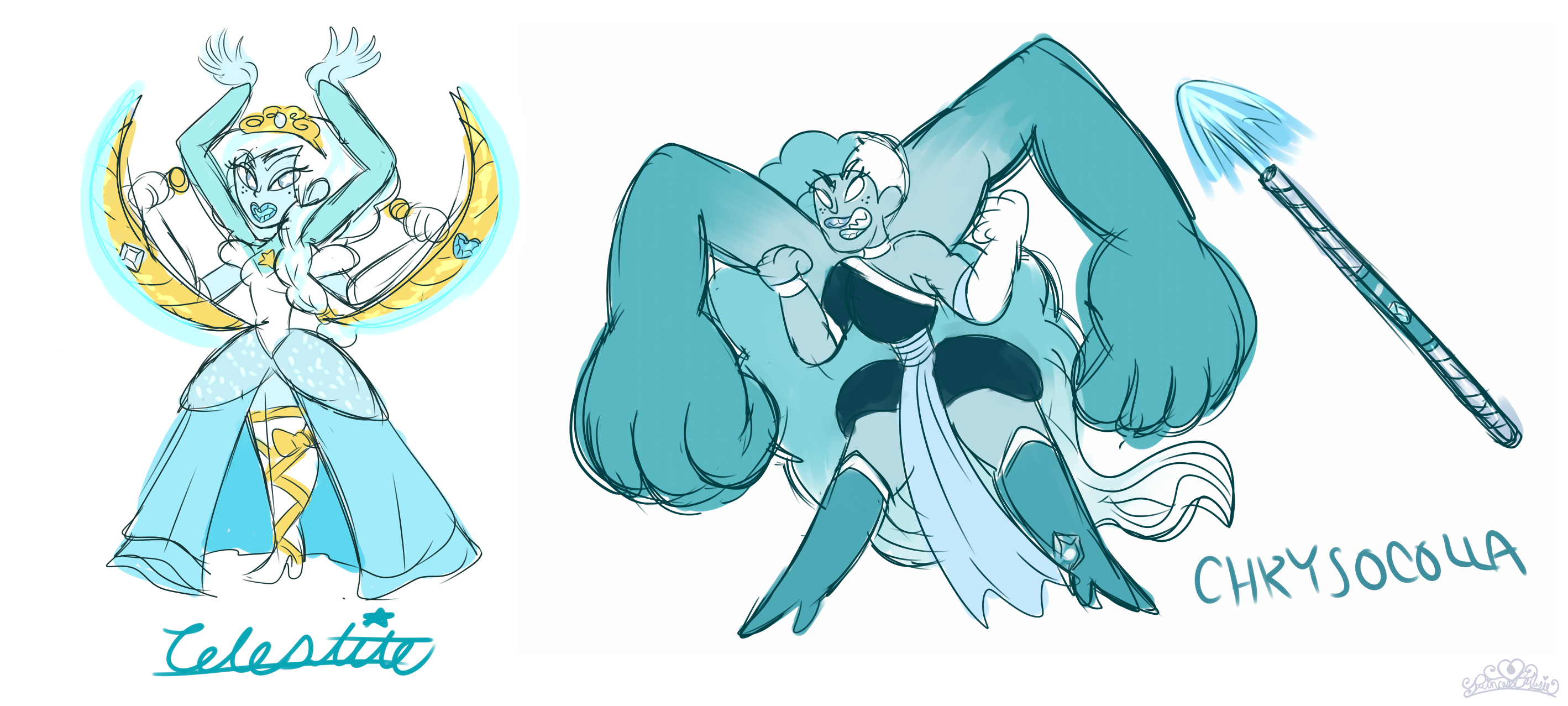 Steven Universe: Celestite and Chrysocolla