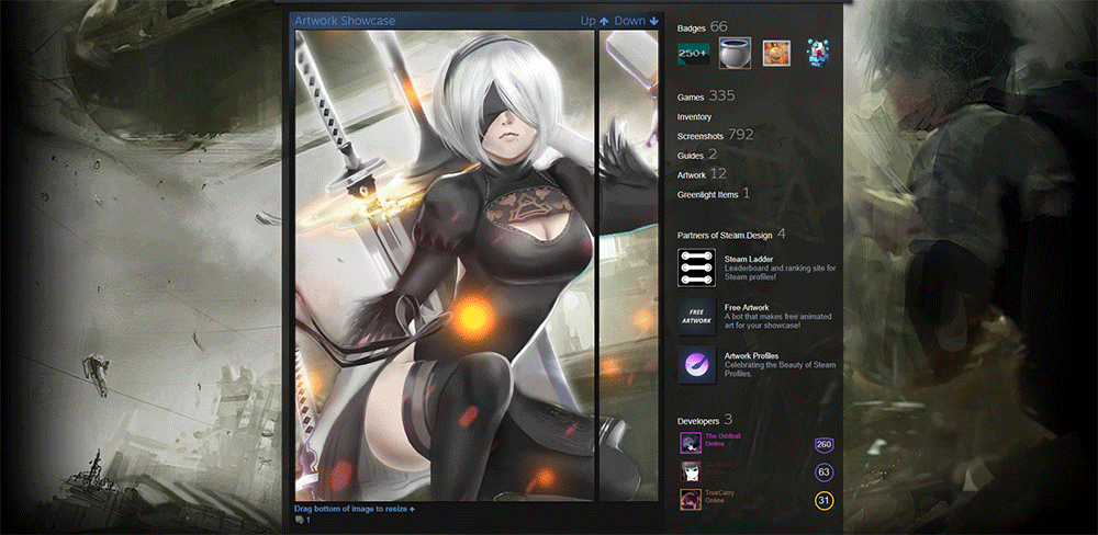 Animated] 2B, Nier Automata SteamProfile by yolokas on DeviantArt