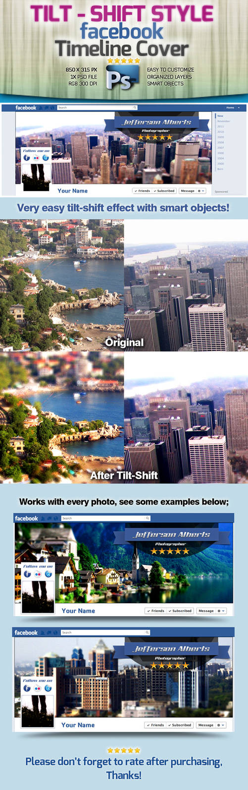 Tilt-Shift Style Facebook Timeline Cover -PSD- by squizmo